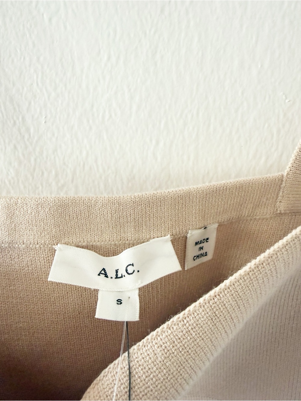 NEW A.L.C. Sofie Thick Knit Nude/Tan Cropped Bralette Tank Top Size Small (S) - Picture 5 of 6